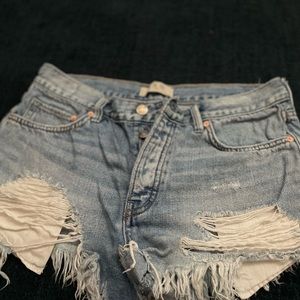 Free People Sz 28 Distressed Jean Shorts